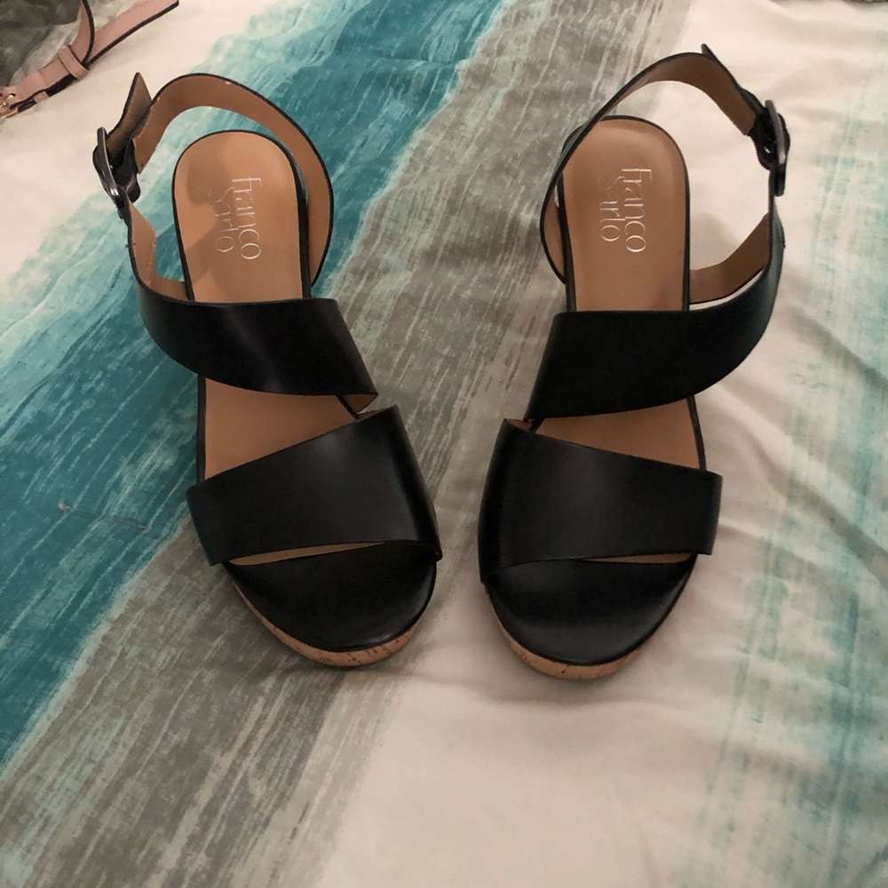 Black wedge dressy Sandals